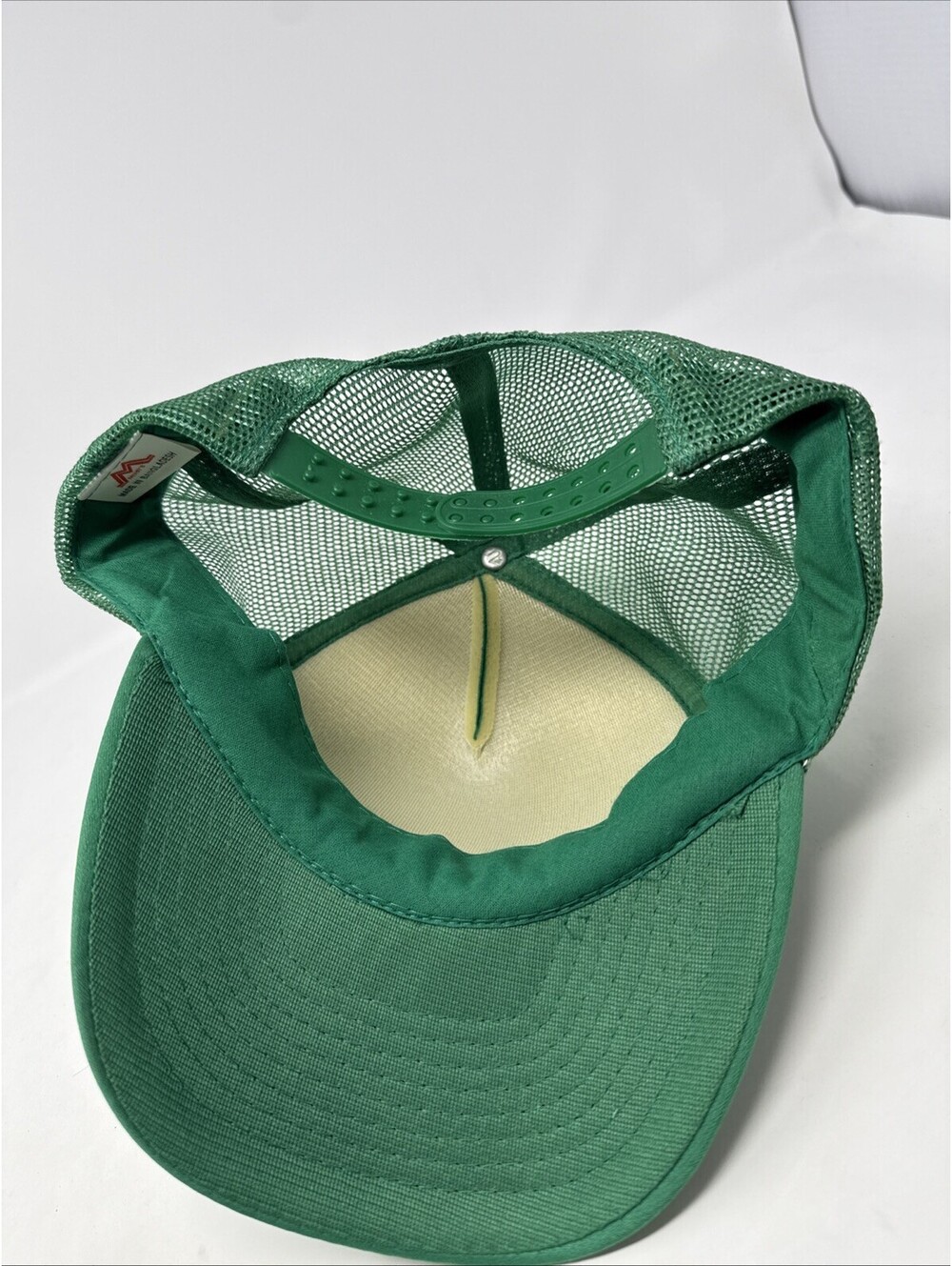 Vintage CAMEO Smokey The Bear Paw Print Green Mesh Rope Snapback Trucker Hat - Picture 2 of 5